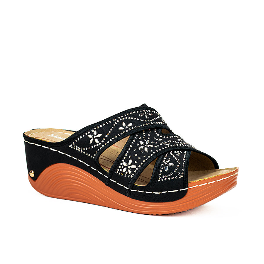 Mario D' Boro Women's Sandals Lv 22412 Beige/Black/Navy Blue C51