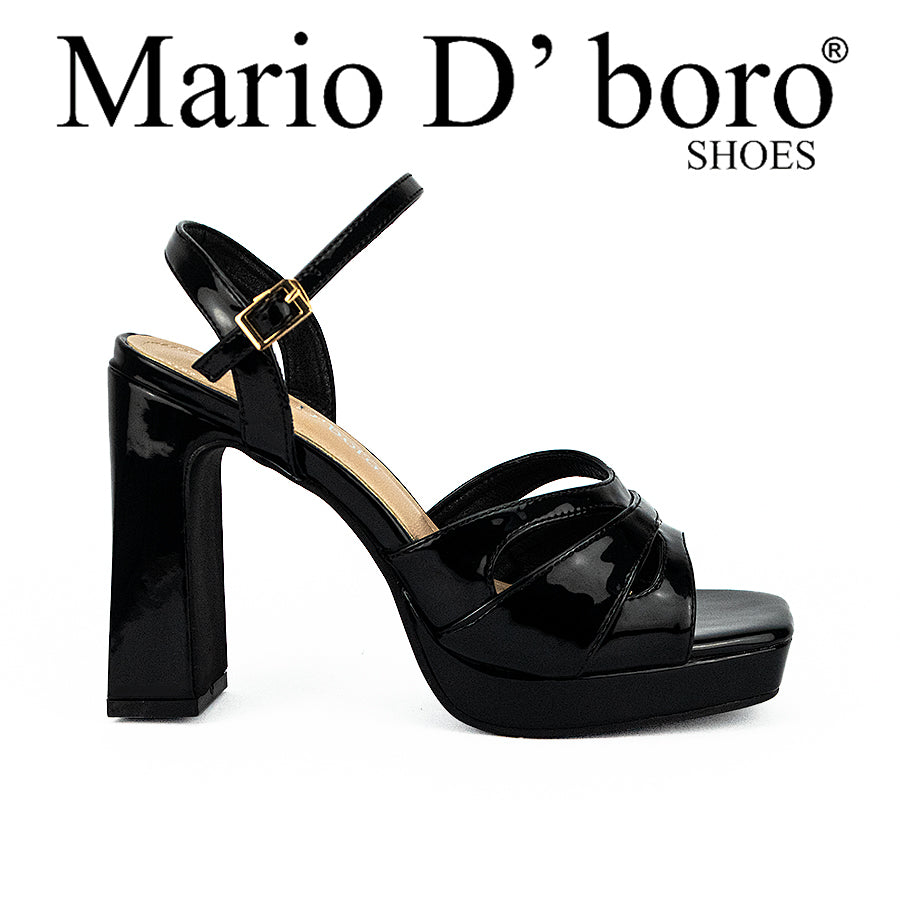 Mario D' Boro Women's Heeled Sandals Lw 24686 Beige/Black C31