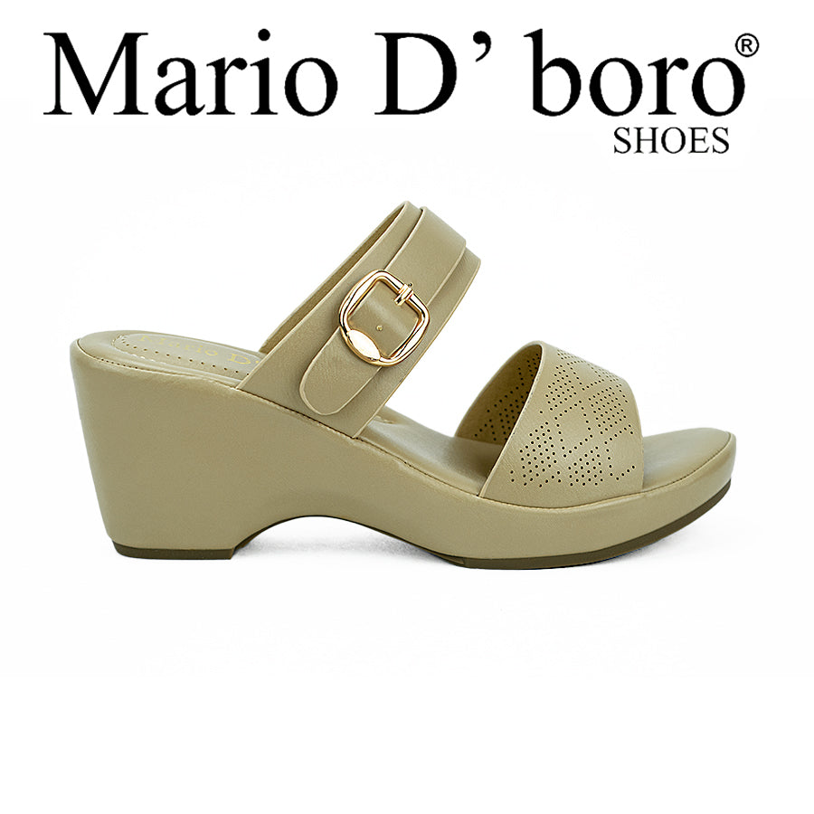 Mario D' Boro Women's Wedge Sandals Lv 22336 Beige/Blue