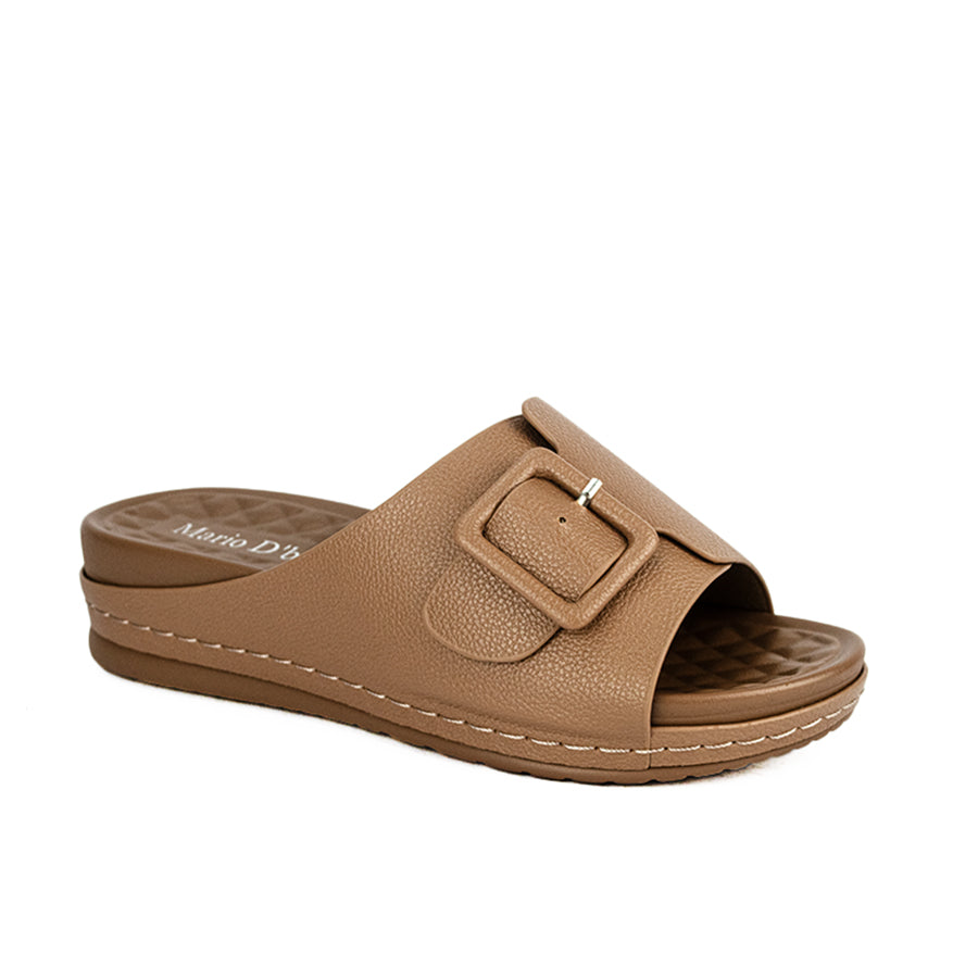 Mario D' Boro Women's Flat Sandals LX 26063 Bone/Taupe C49