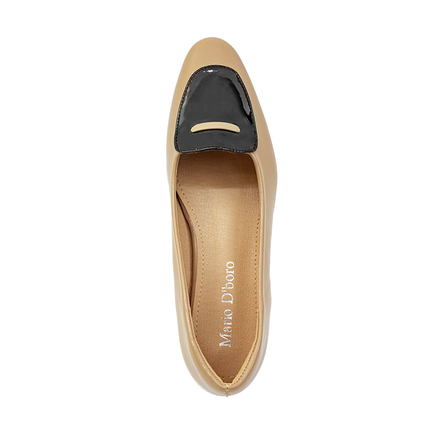 Mario D' Boro Women's Ballet Flats LY 29276 Beige / Black C79