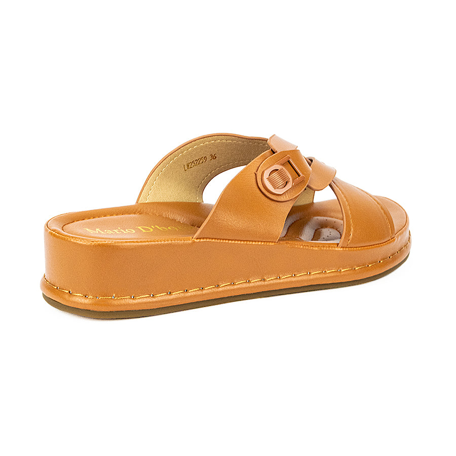 Mario D' Boro Women's Flat Sandals Lw 25259 Brown/Taupe C39