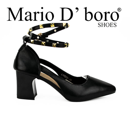 Mario D' Boro Women's Heeled Sandals Lv 22331 Black/Old Rose