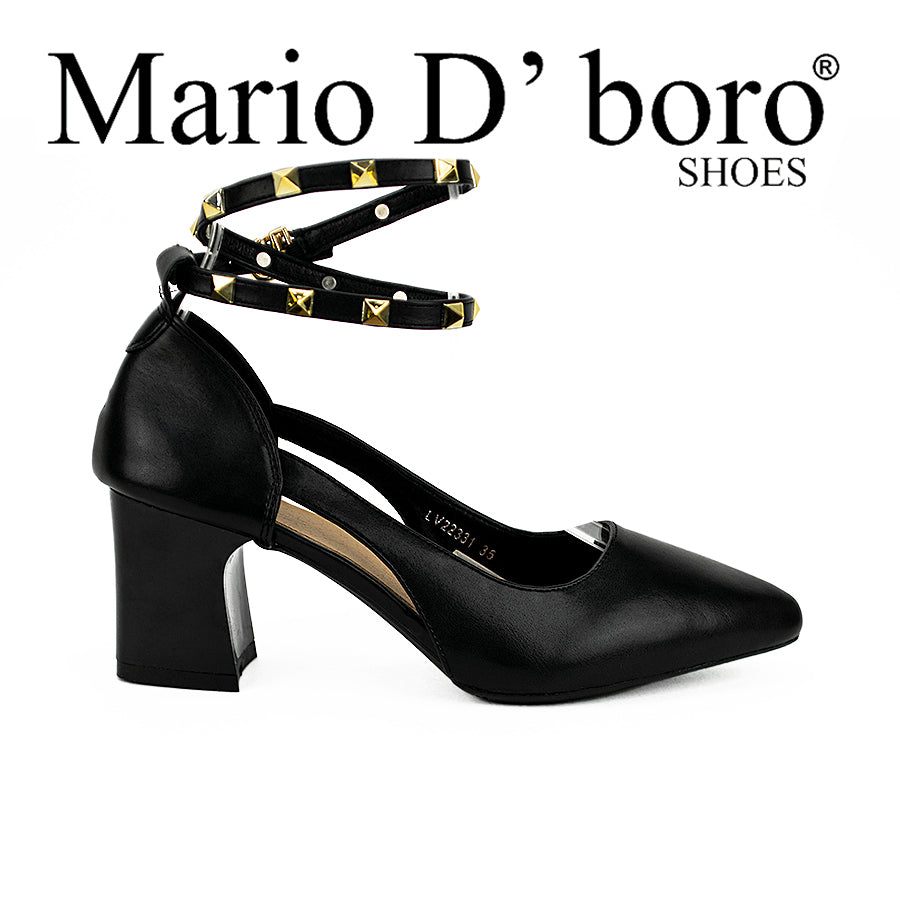 Mario D' Boro Women's Heeled Sandals Lv 22331 Black/Old Rose