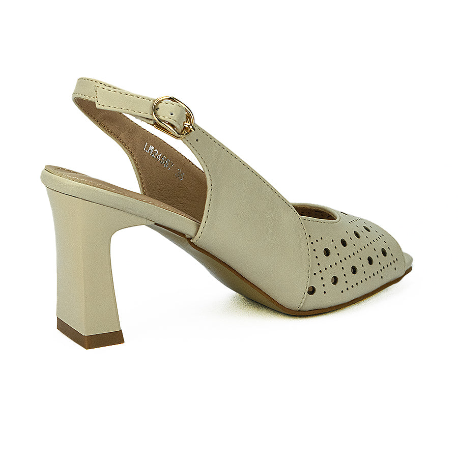 Mario D' Boro Women's Heeled Sandals Lw 24557 Black/Beige C34