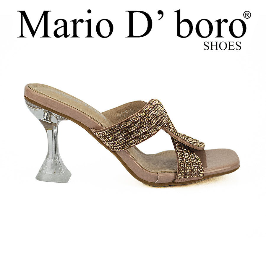 Mario D' Boro Women's Evening Sandals LW 25333 Black/Old Rose  C40