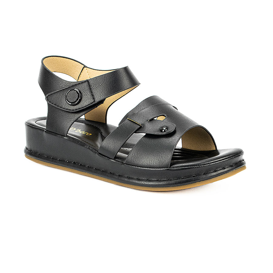 Mario D' Boro Women's Flat Sandals Lw 25264 Black/Bone C39