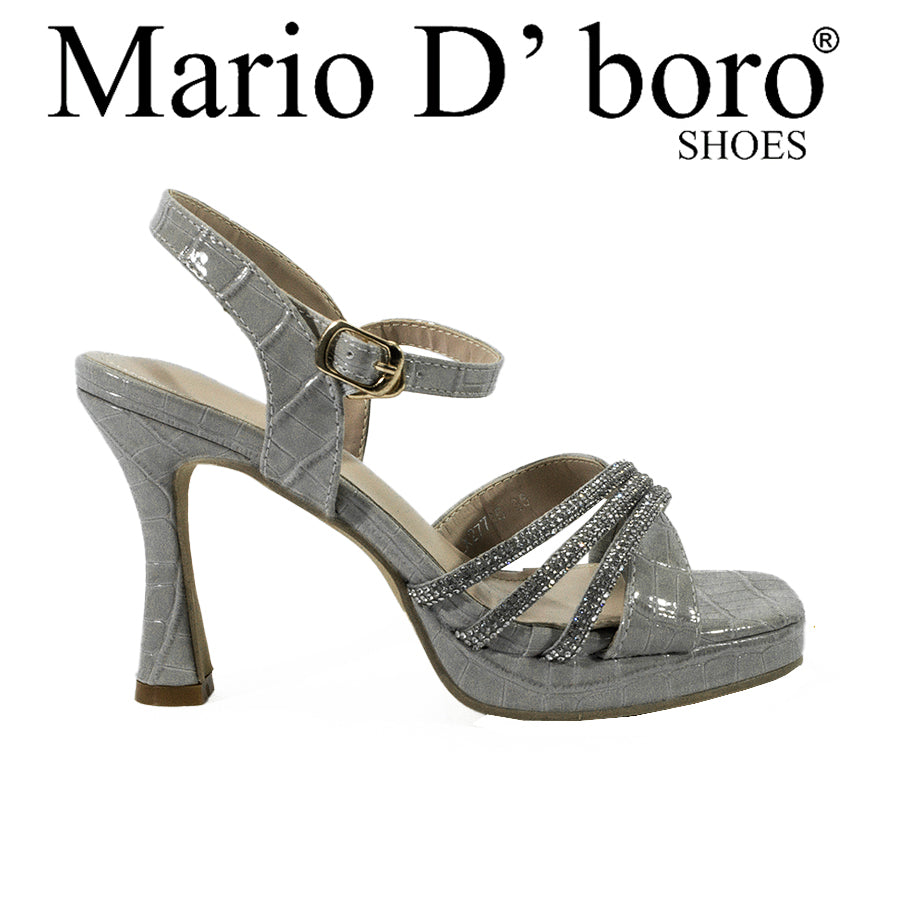 Mario D' Boro Women's Heeled sandals LX 27735 Beige/Light Gray C61