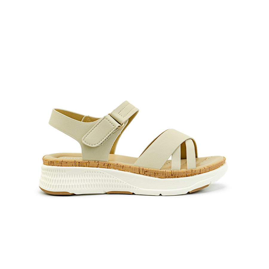 Mario D' boro Women's Flat Sandals LY 29526 - Light Beige / Tan C89