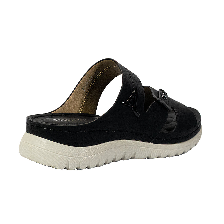 Mario D' Boro Women's Flat Sandals LY 28134 Black/Taupe C65