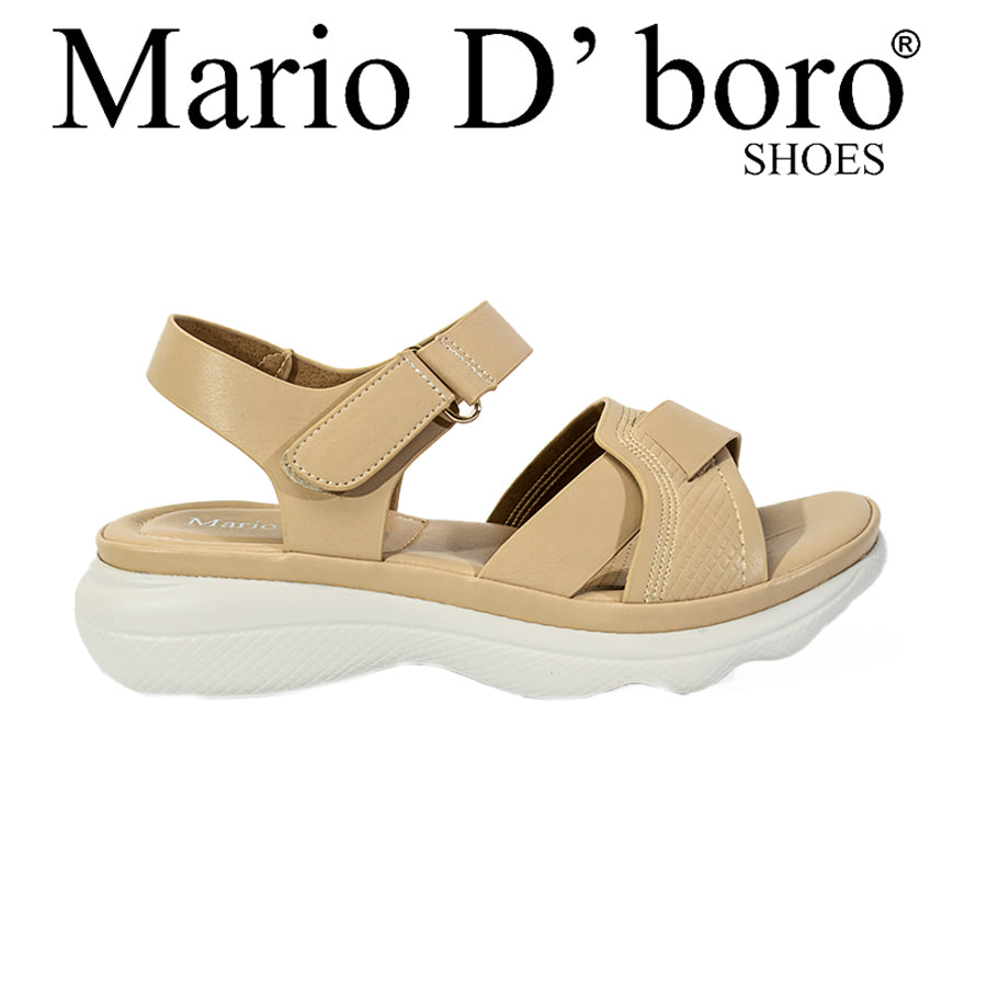 Mario D' Boro Women's Flat Sandals LX 26578 Beige/Brown C52