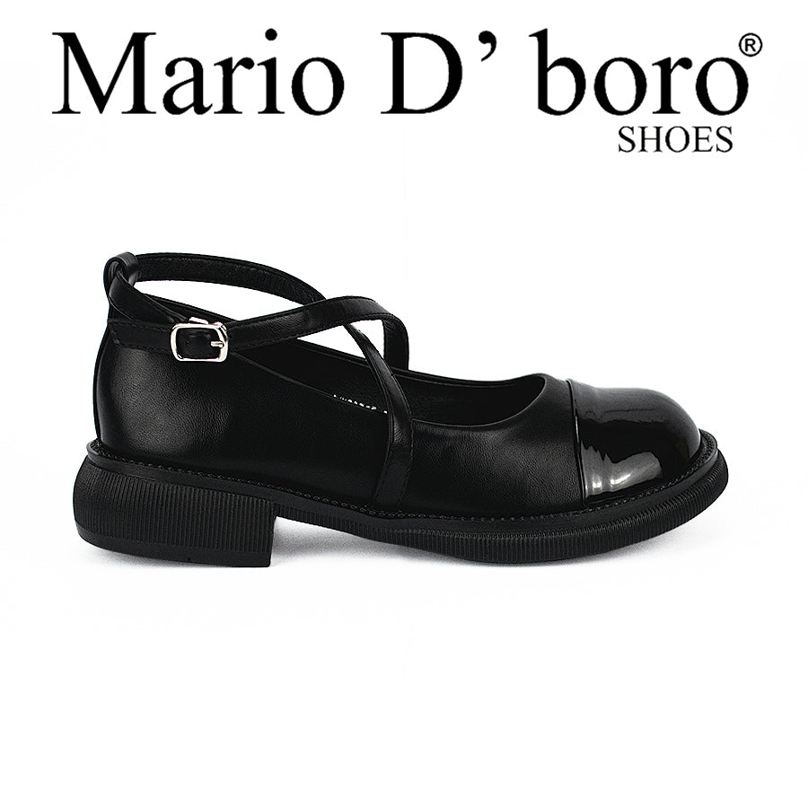Mario D' Boro Women's Korean Flat Shoes LW 23755 Black/Beige C41