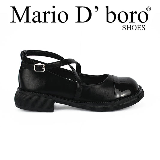 Mario D' Boro Women's Korean Flat Shoes LW 23755 Black/Beige C41