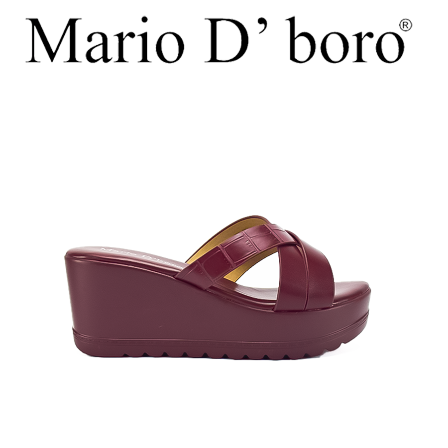 Mario D' Boro Women's Wedge Sandals LX 26590 Black/Maroon C51