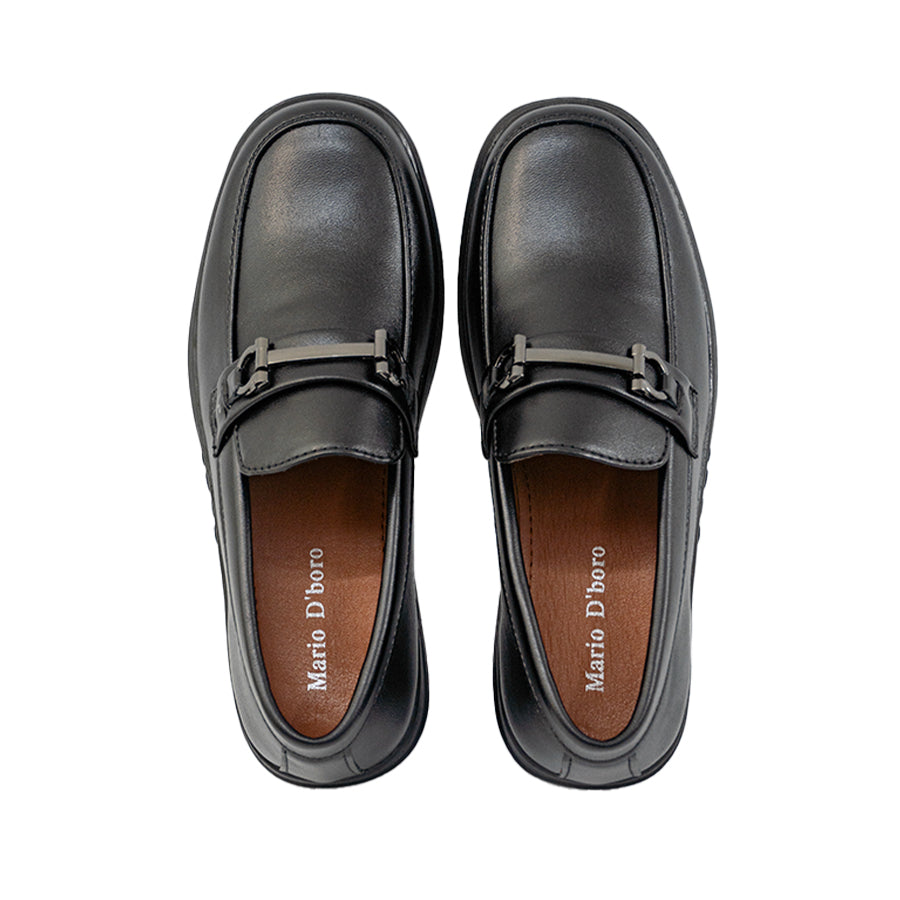 Mario D' boro Kids KZ 24116 C91 Boys Black leather loafer with buckle detail and rubber sole. Suitable for formal occasions.