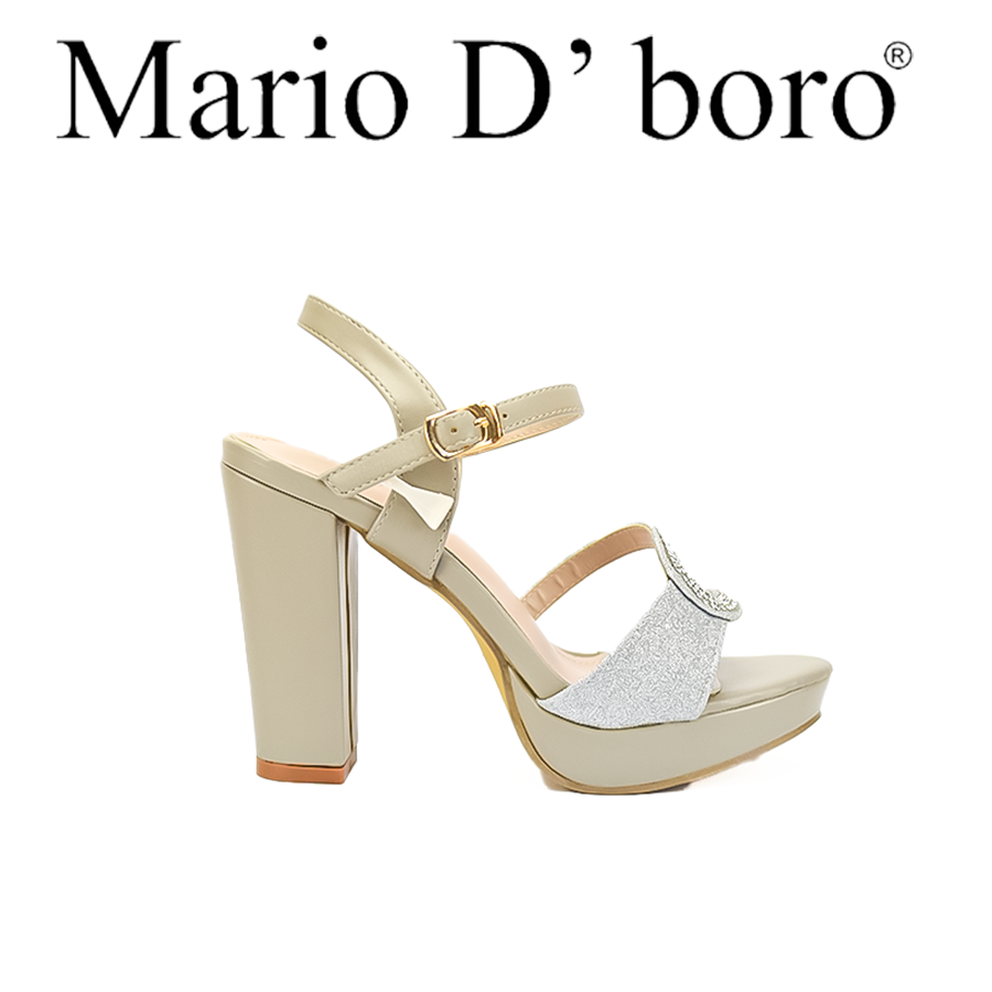 Mario D' Boro Women's Heeled Sandals LX 27025 Beige/Light Gray C51