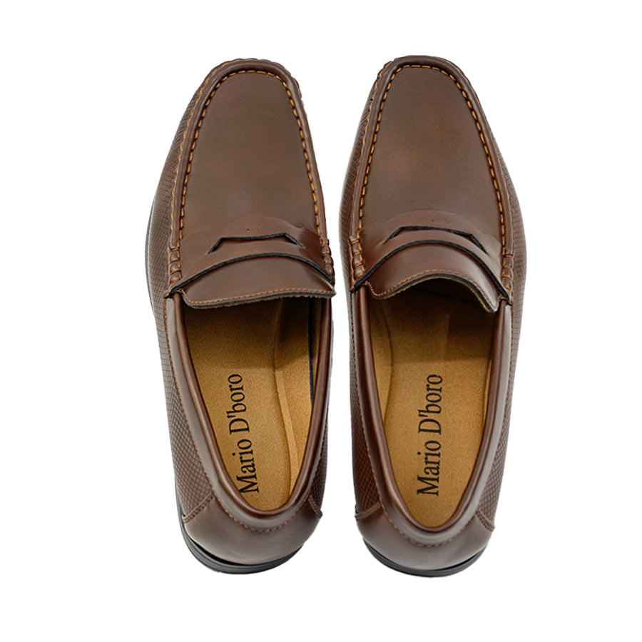 Mario D' Boro Men's Formal Slip On MY 26336 - Black / Dark Brown C85