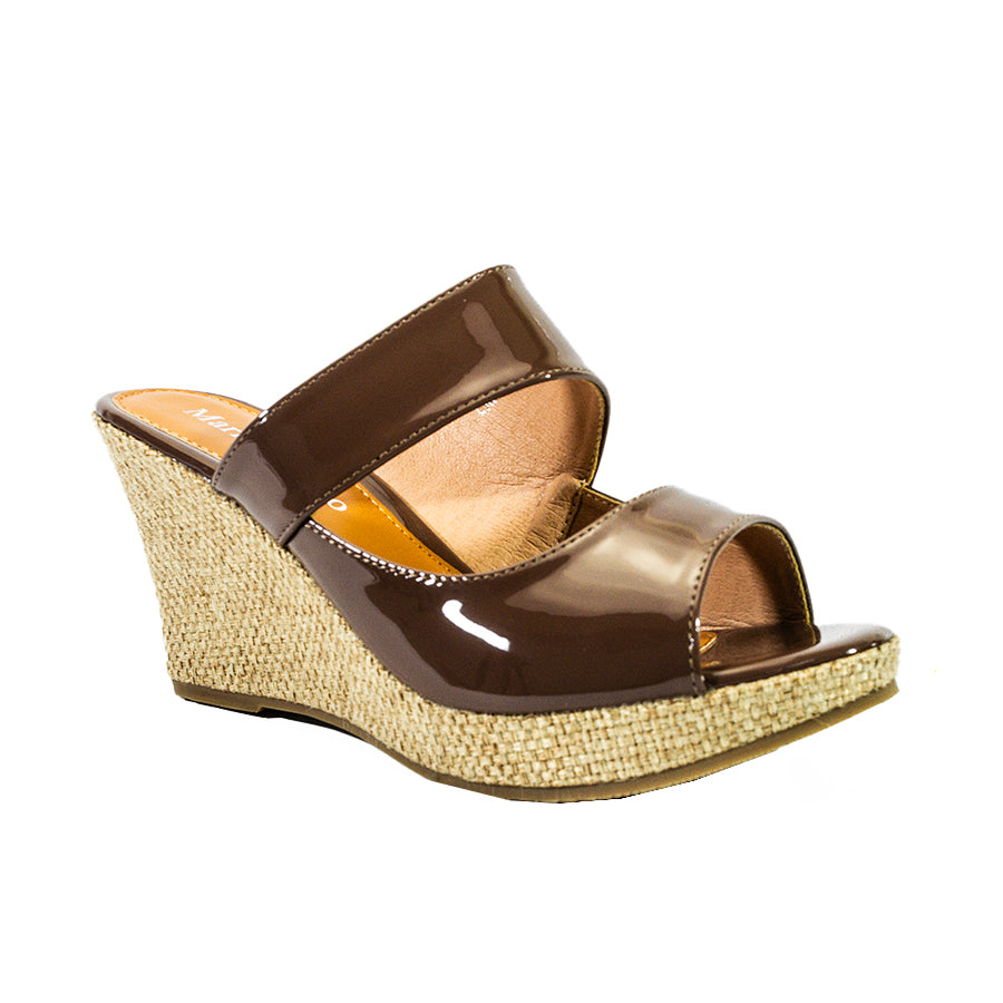 Mario D' Boro Women's Wedge Sandals LX 27891 Coffee/Light Gray C61