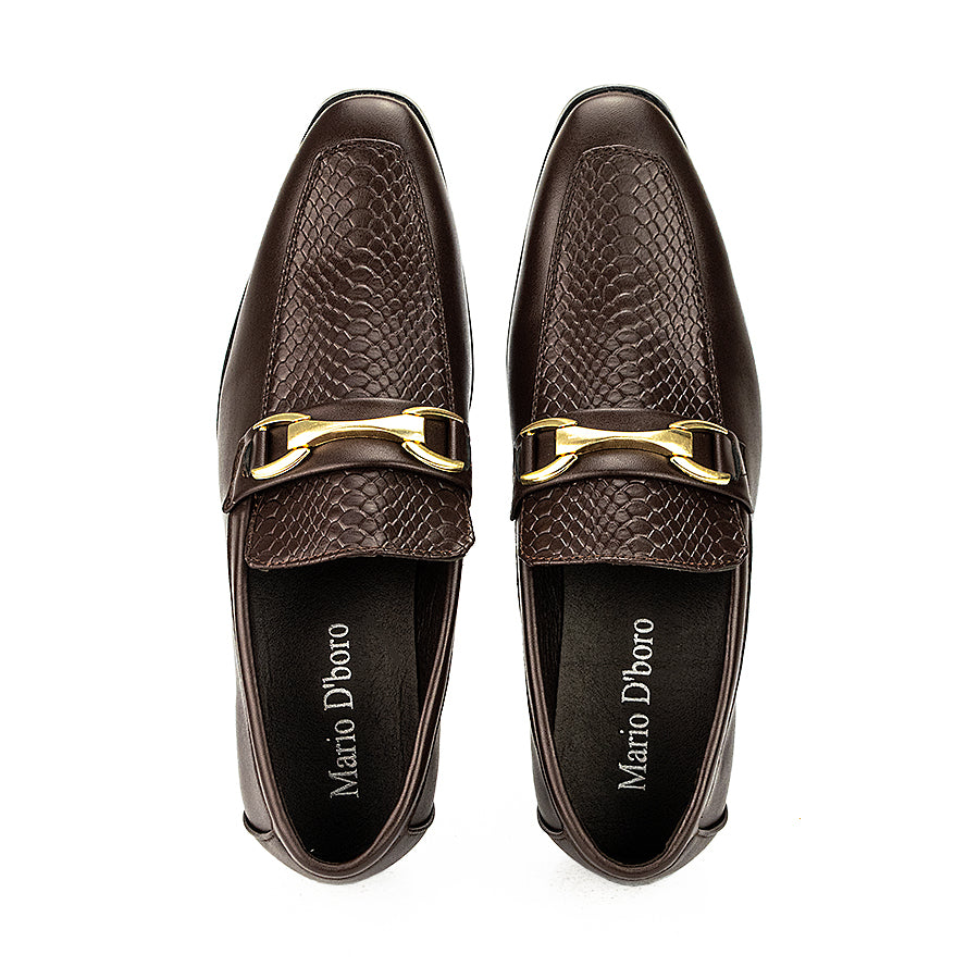 Mario D' Boro Men's Formal Shoes Slip On Mw 22677 Black/Dark Brown C32