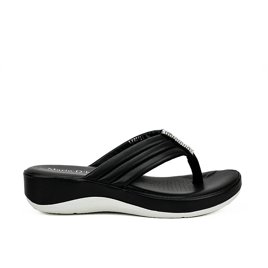 Mario D' Boro Women Flat Sandals Lv 22134 Black/White