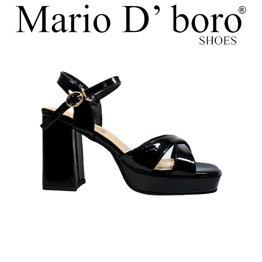 Mario D' Boro Women's Heeled Sandals LY 28048 Black/Taupe C67
