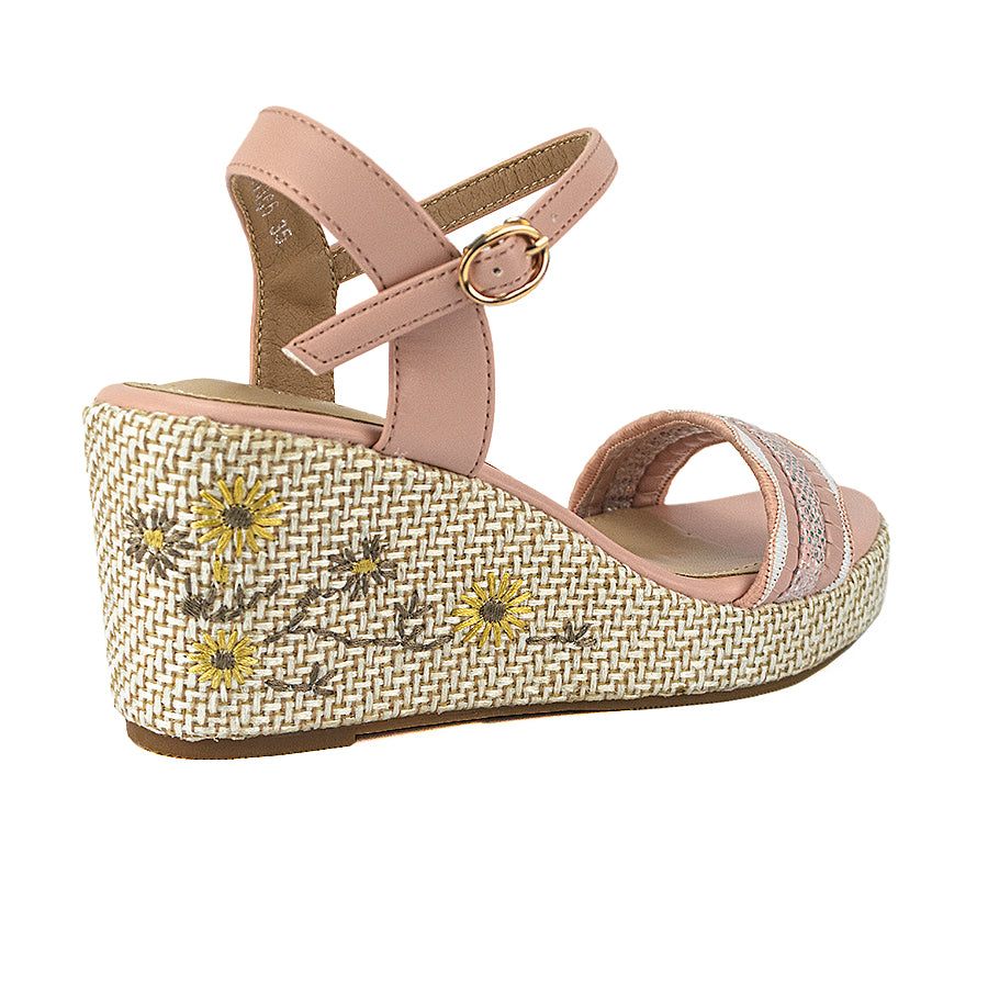 Mario D' Boro Women's Wedge Sandals Lw 26366 Black/old Rose C46