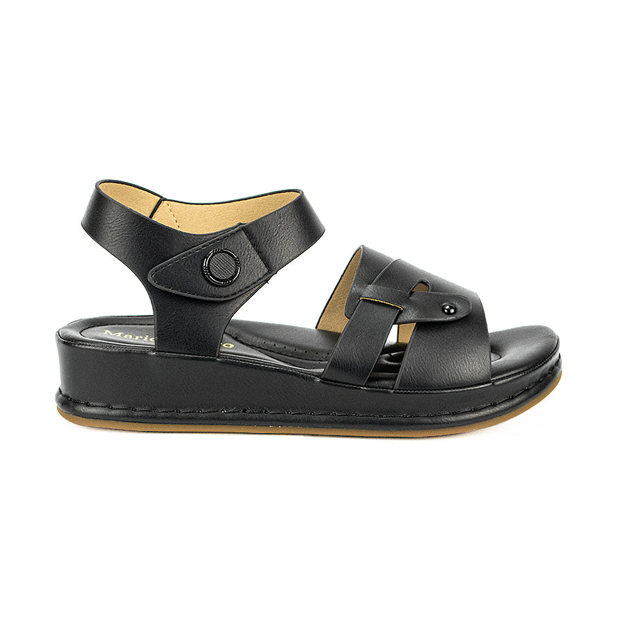 Mario D' Boro Women's Flat Sandals Lw 25264 Black/Bone C39