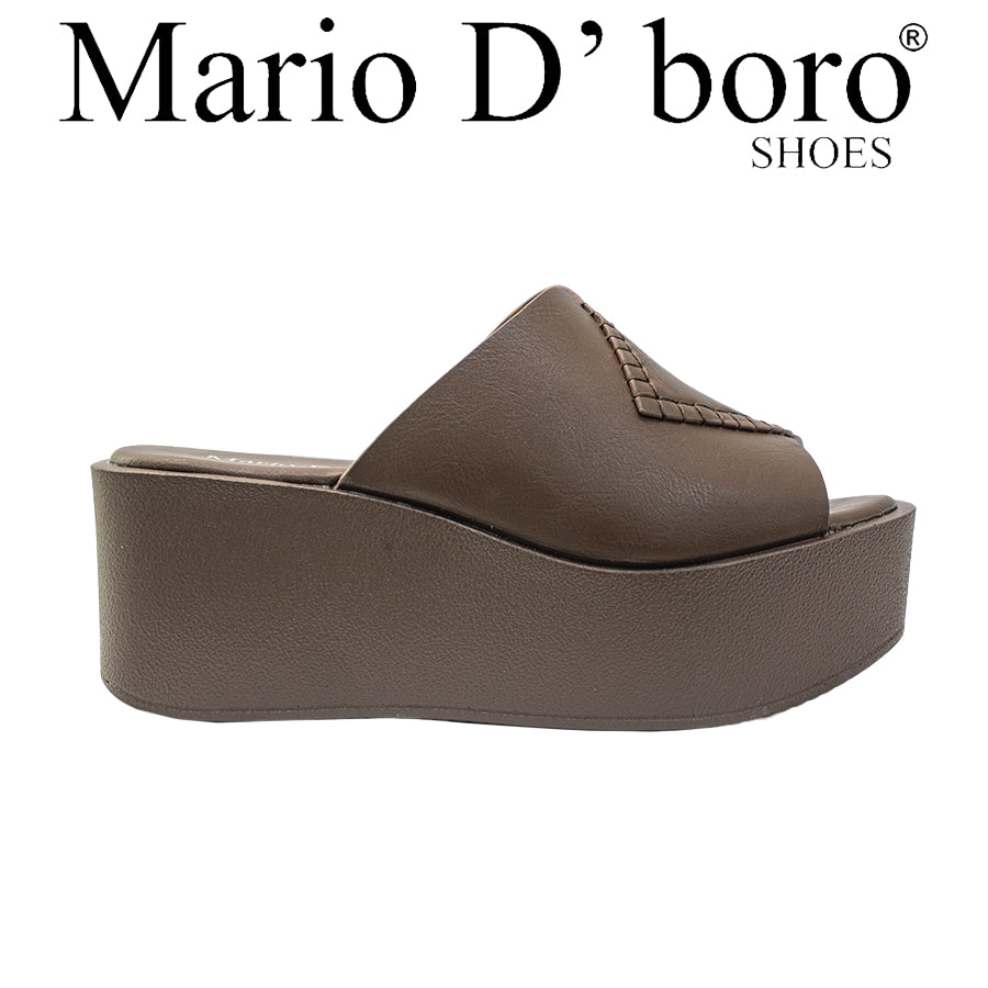 Women's Wedge Sandals LX 28031 Taupe/Dark Brown C71