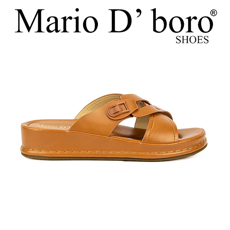 Mario D' Boro Women's Flat Sandals Lw 25259 Brown/Taupe C39