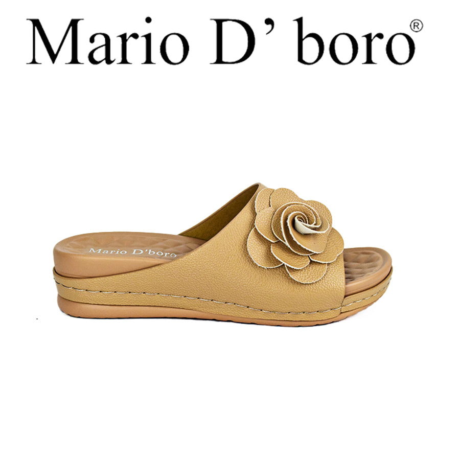 Mario D' Boro Women's Flat Sandals LX 26062 Beige/Old Rose C49