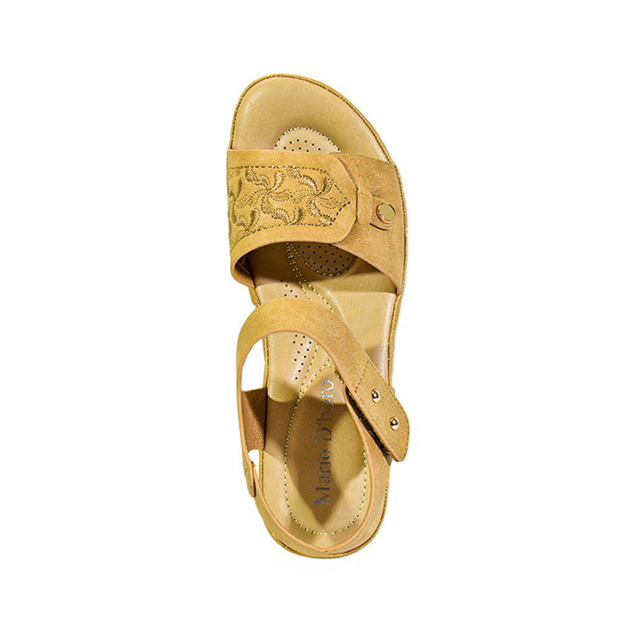 Mario D' Boro Women's Flat Sandals LX 26971 Beige and Bone C52