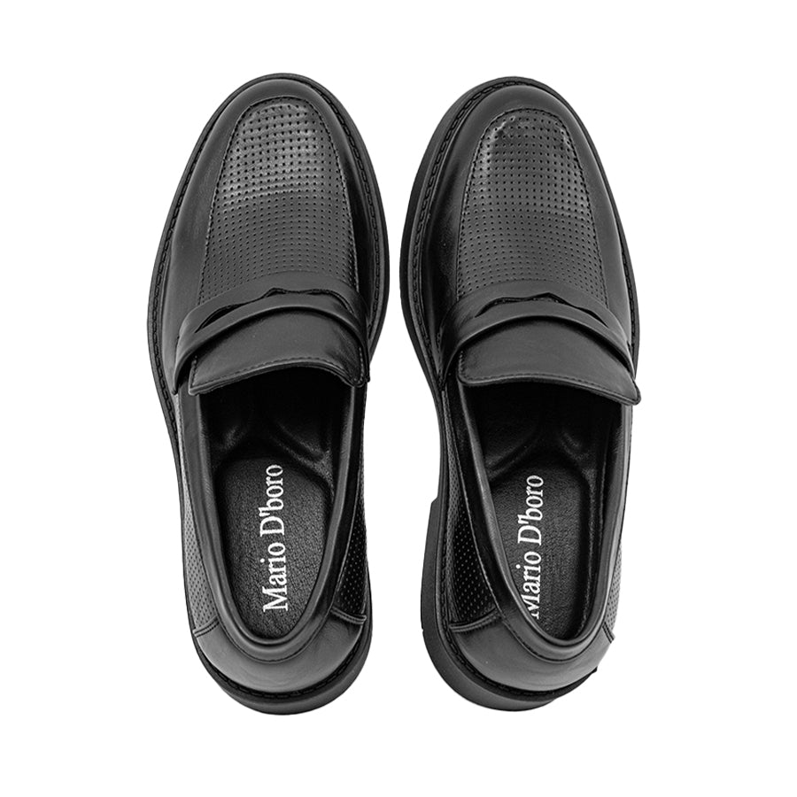 Mario D'boro Men's Formal Slip On MY 26521 - Black / VDark Brown C81 All Seasons Shoes