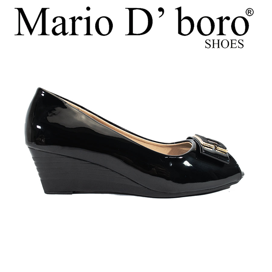 Mario D' Boro Women's Wedge Sandals LX 27075 Black/Taupe C54