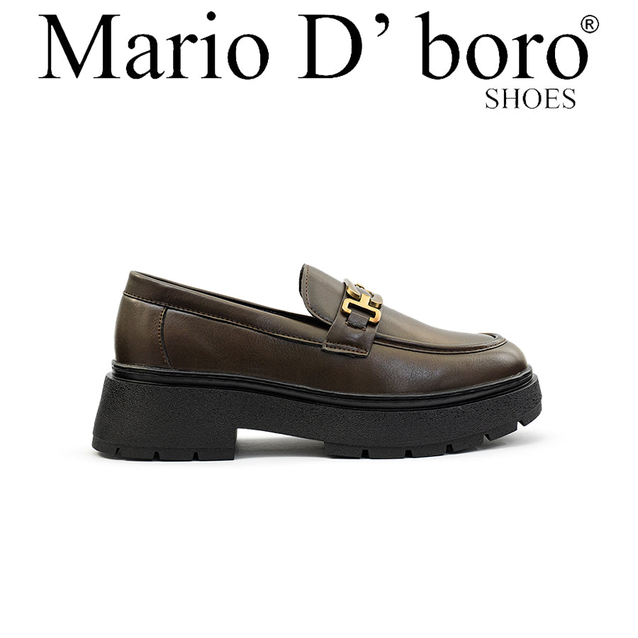 Mario D' Boro Men's Formal Slip On MY 24841 - Black /V.Dark Brown  C81
