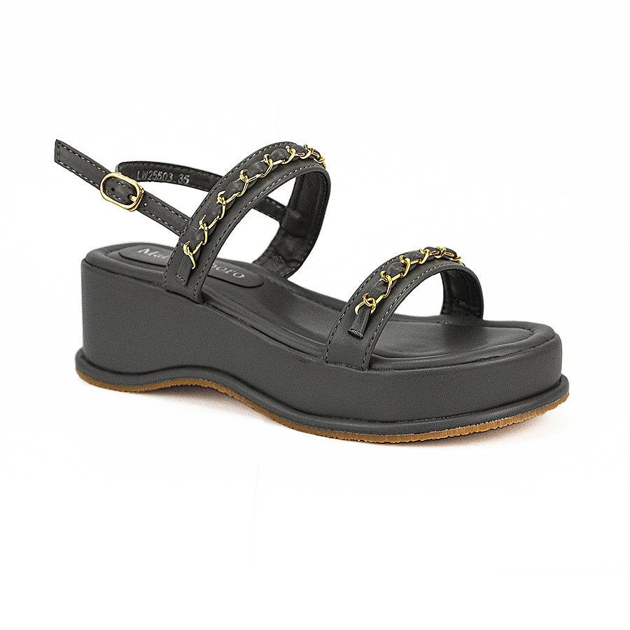 Mario D' Boro Women Flat Sandals Lw 25503 Beige/DarkGray C41