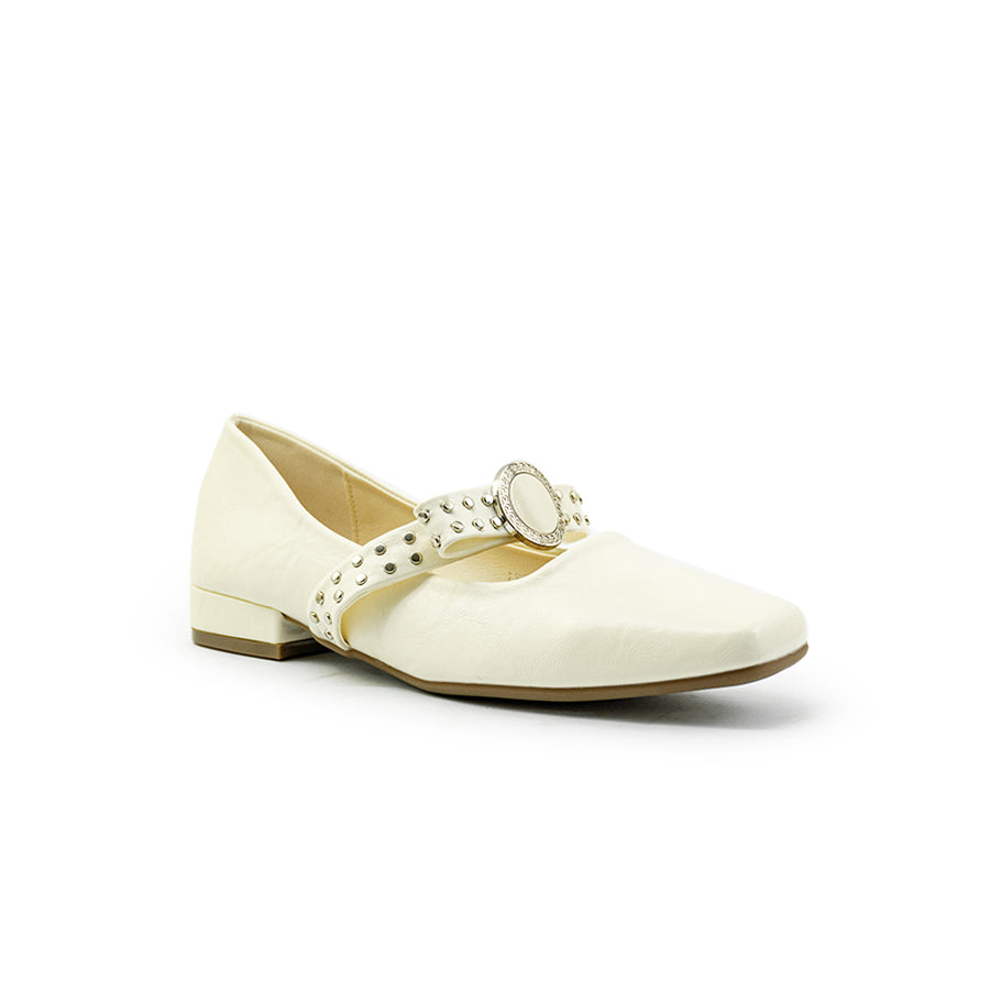 Mario D' boro Women's Ballet Flats LY 29564 - Black / Off White C86