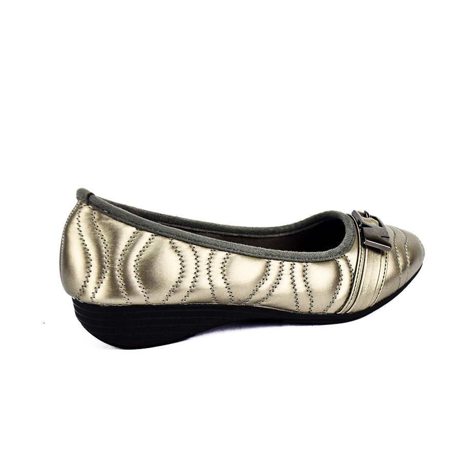 Mario D' Boro Women's Ballet Flats LX 26284 Black and Gun Metal C49