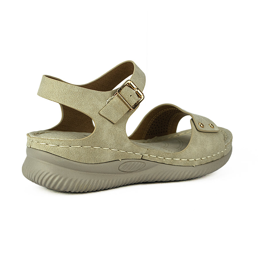 Mario D' Boro Women Flat Sandals Lw 26219 Beige/Brown/Dark Brown C46 C61