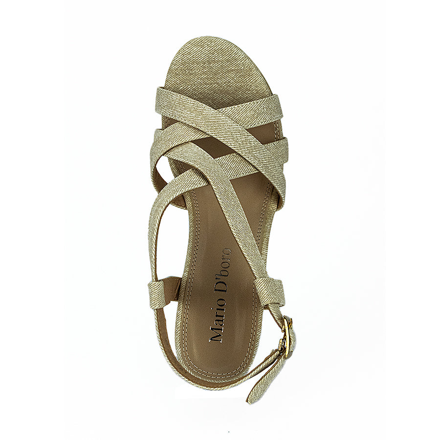 Mario D' Boro Women's Wedge Sandals Lw 25027 Beige/Brown C31