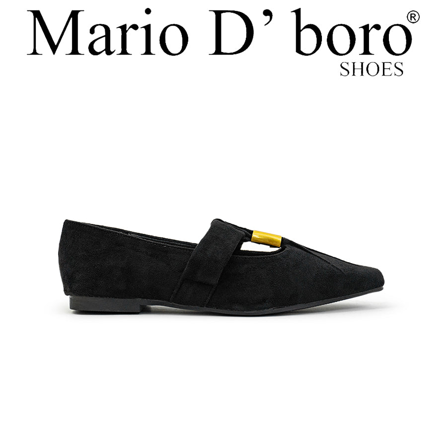 Mario D' boro Women's Ballet Flats LY 29670 - Black / Tan C86