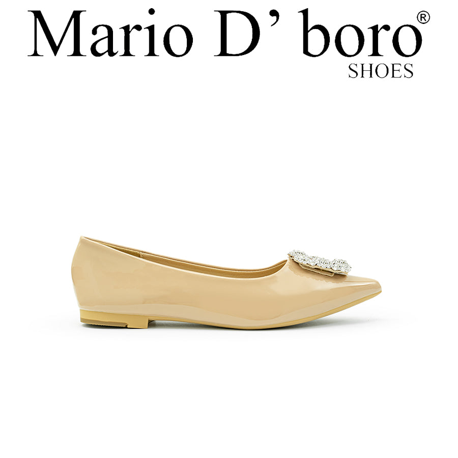Mario D' boro Women's Ballet Flats LY 29254 Beige / Black C79