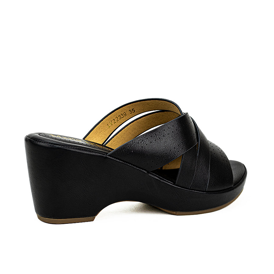 Mario D' Boro Women's Wedge Sandals Lv 22339 Black/Off-White