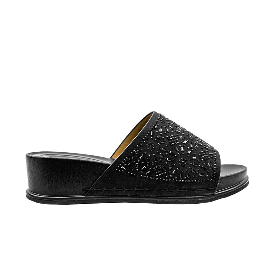 Mario D' Boro Women's Flat Sandals LY 28313 Black/Dark Brown C70