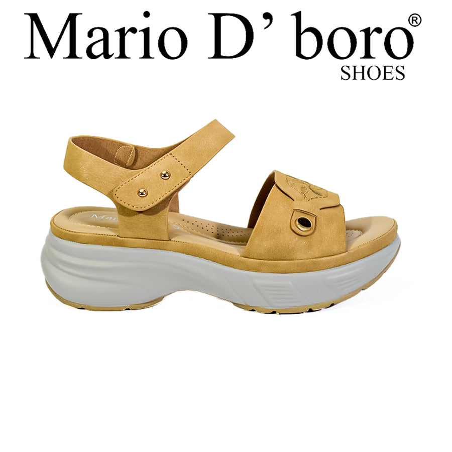 Mario D' Boro Women's Flat Sandals LX 26971 Beige and Bone C52