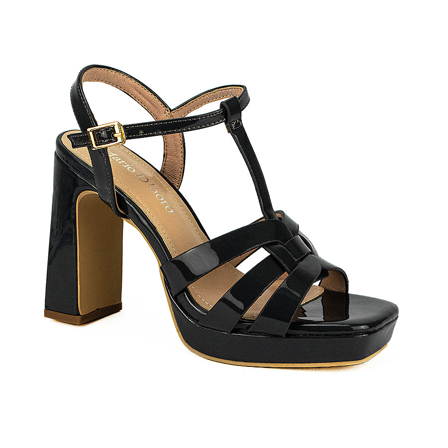 Mario D' Boro Women's Heeled Sandals Lw 24682 Bone/Dark Gray C31