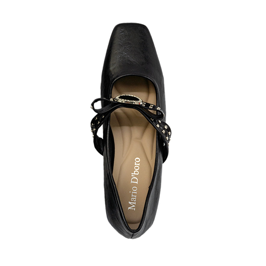 Mario D' boro Women's Ballet Flats LY 29564 - Black / Off White C86