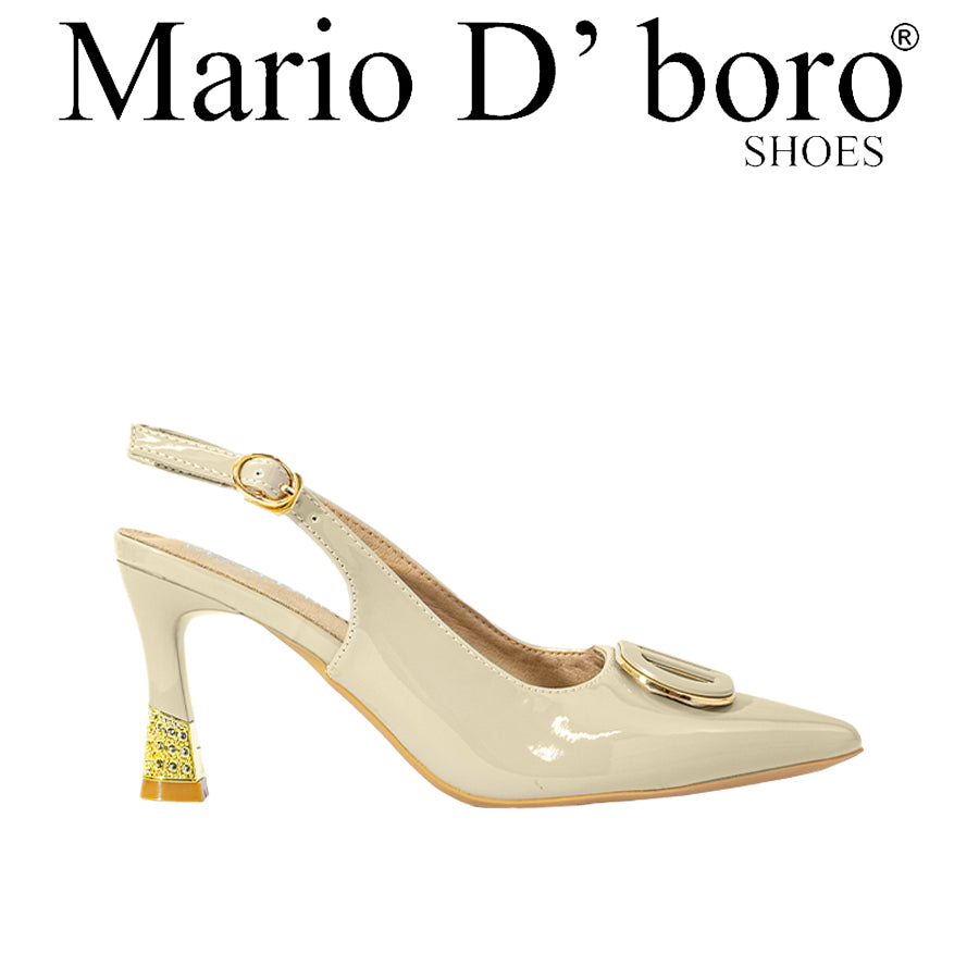 Mario D' Boro Women's Heeled Sandals LY 28347 Beige/Brown C68