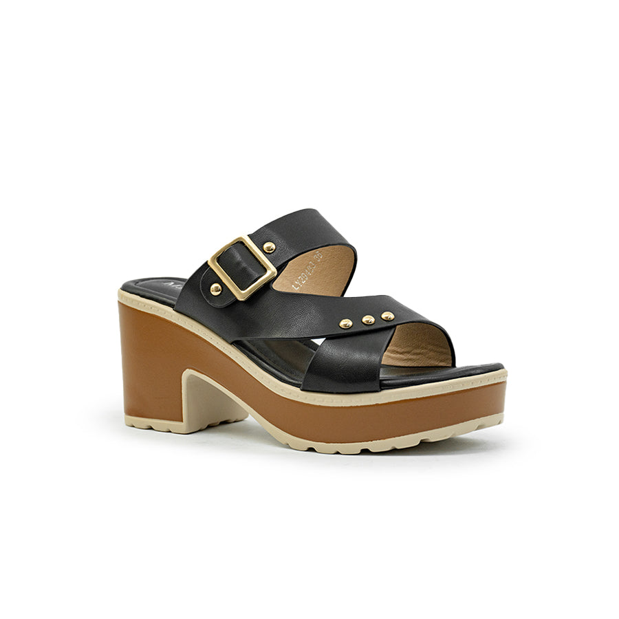 Mario D' boro Women's Heeled Sandals LY 29483 - Black / Old Rose C86