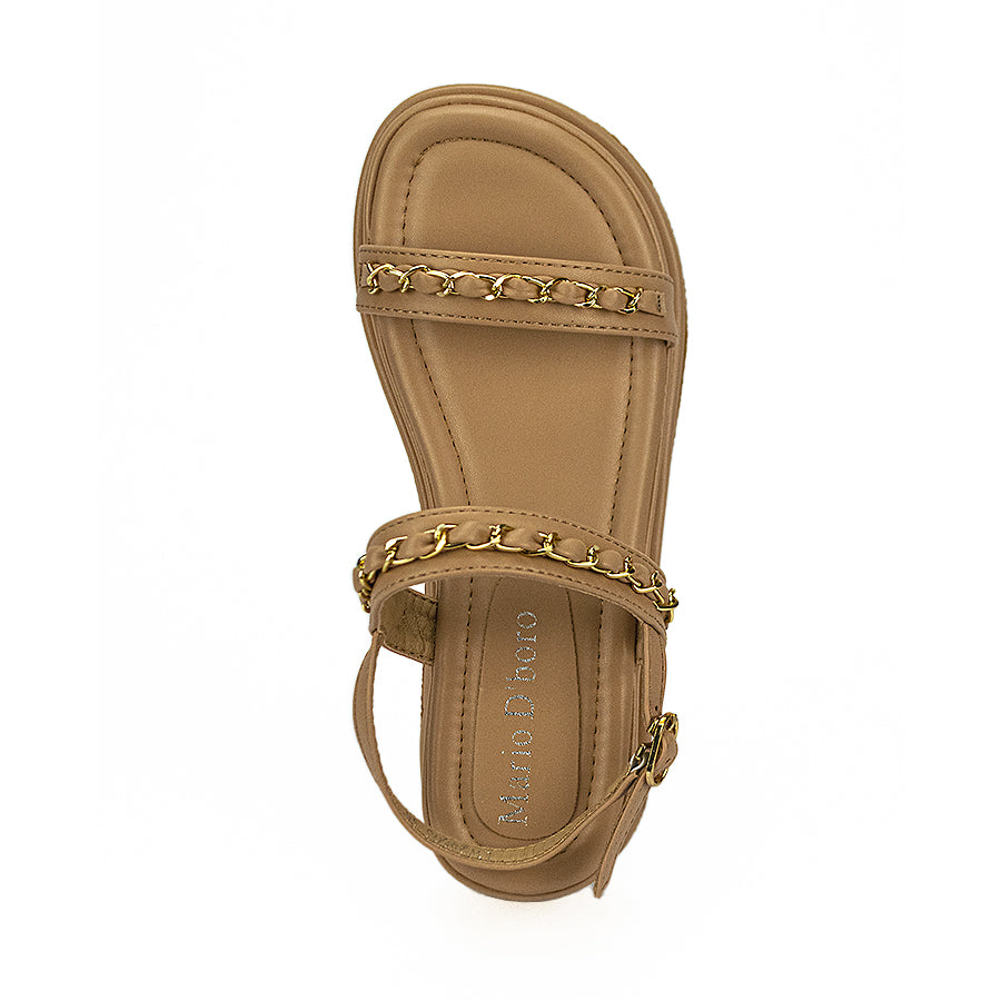 Mario D' Boro Women Flat Sandals Lw 25503 Beige/DarkGray C41