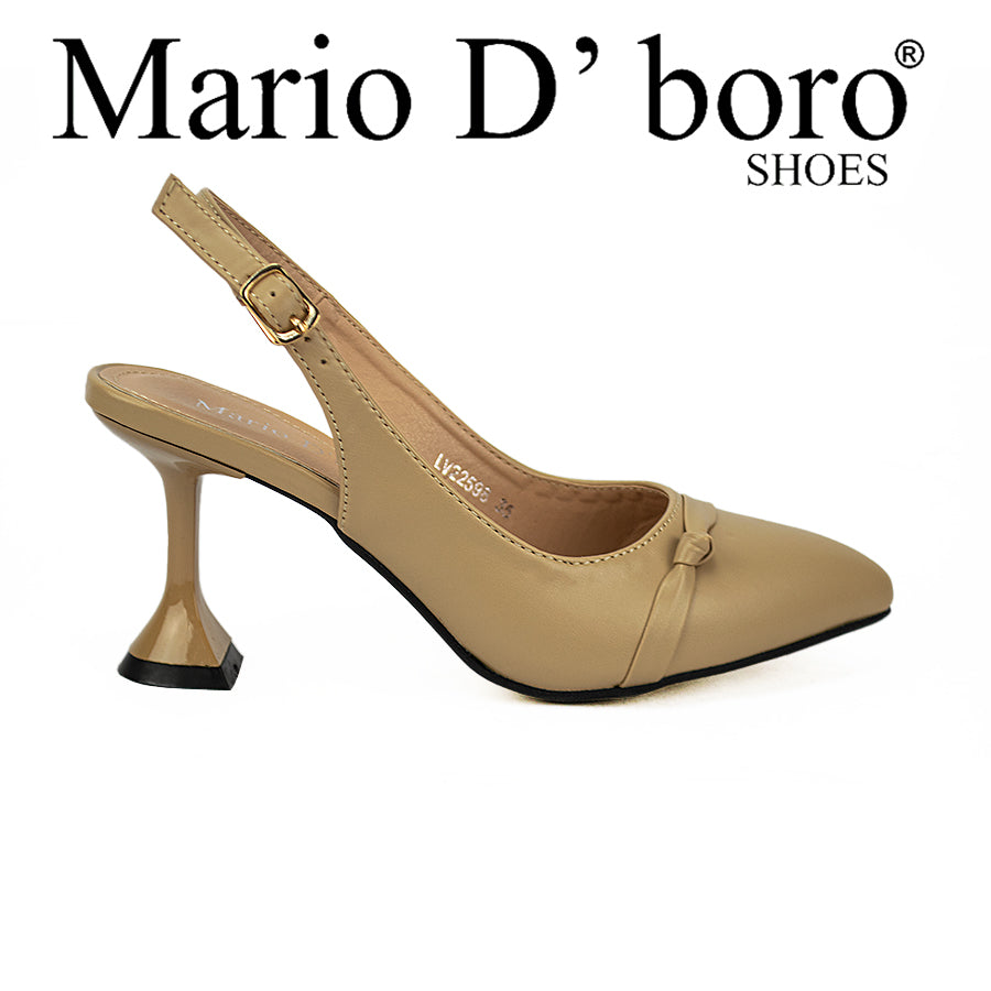 Mario D' Boro Women's Heeled Sandals Lw 22598 Beige/Black